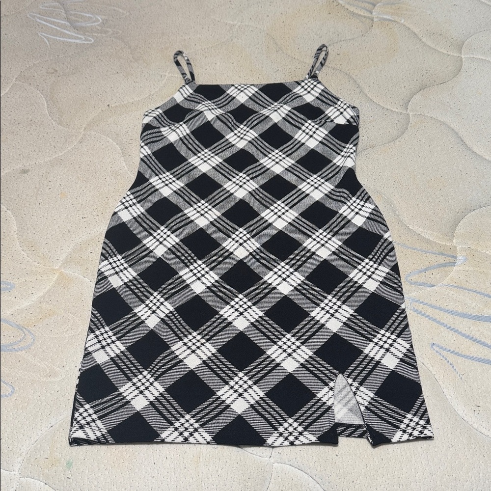 Black and White Plaid Dress